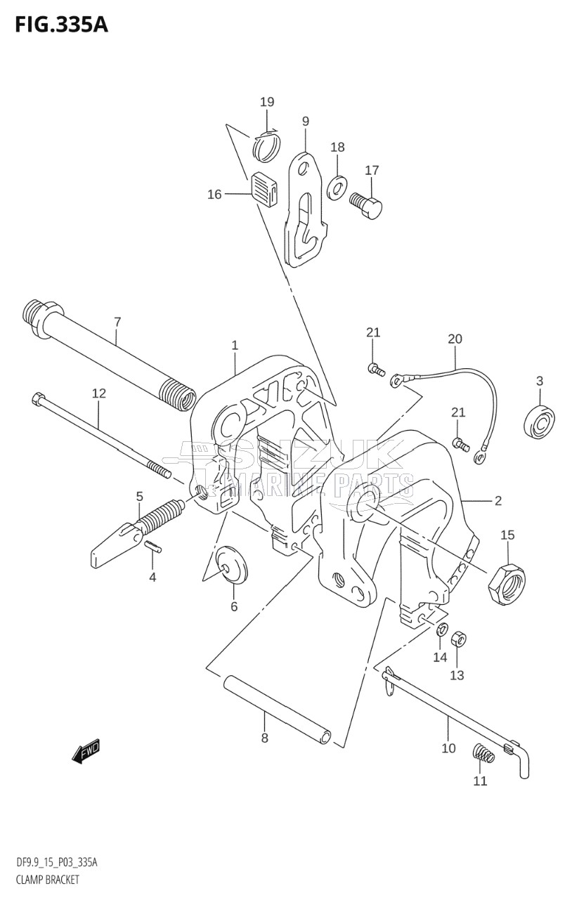 CLAMP BRACKET ((DF9.9,DF9.9R,DF15):K4)