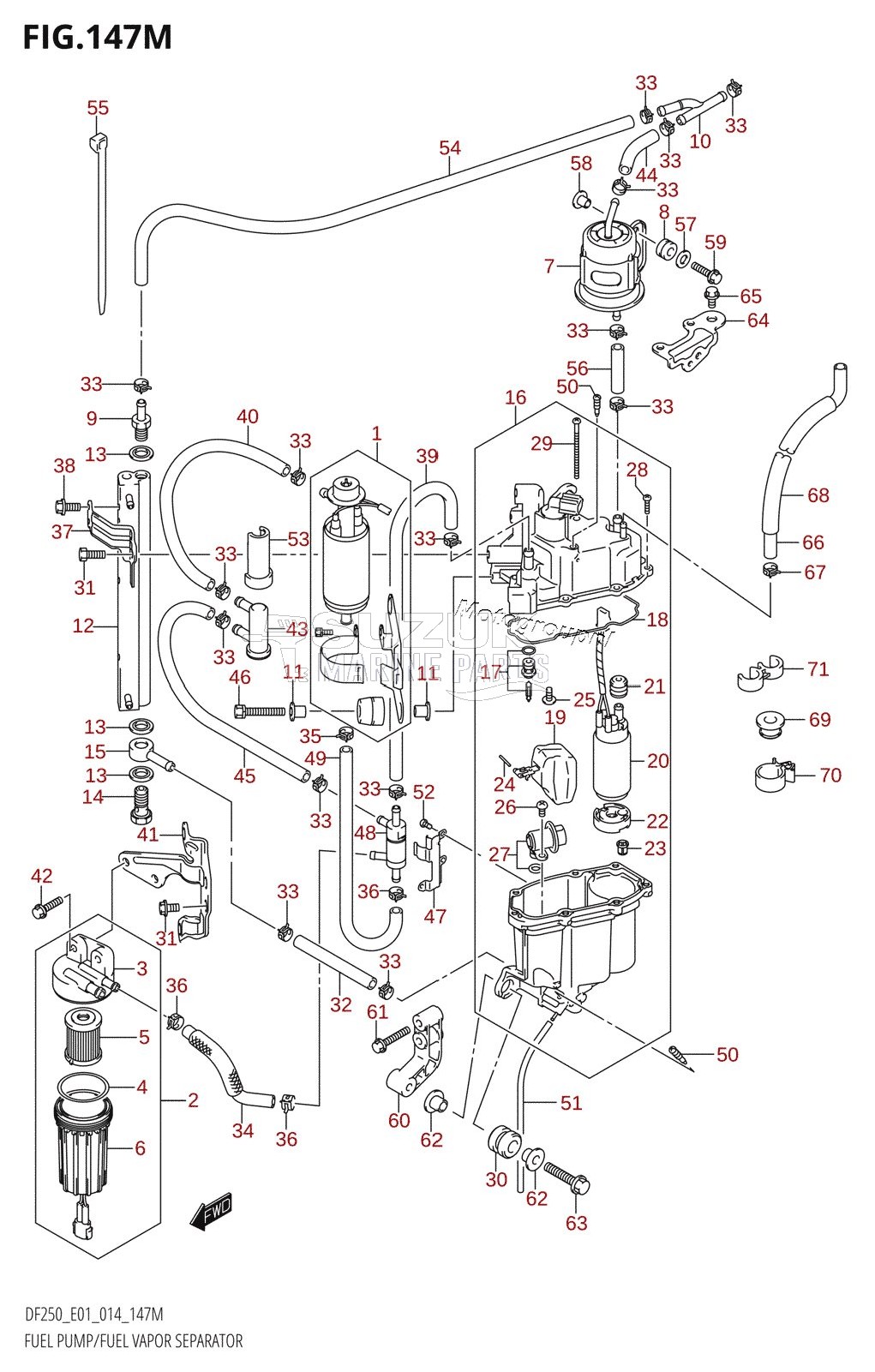 FUEL PUMP /​ FUEL VAPOR SEPARATOR (DF250Z:E40)