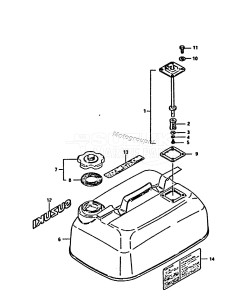 DT3.5 From 0351-001001 ()  1986 drawing OPTIONAL : FUEL TANK (15L)(4U.S GAL)(3.3 IMP. GAL)