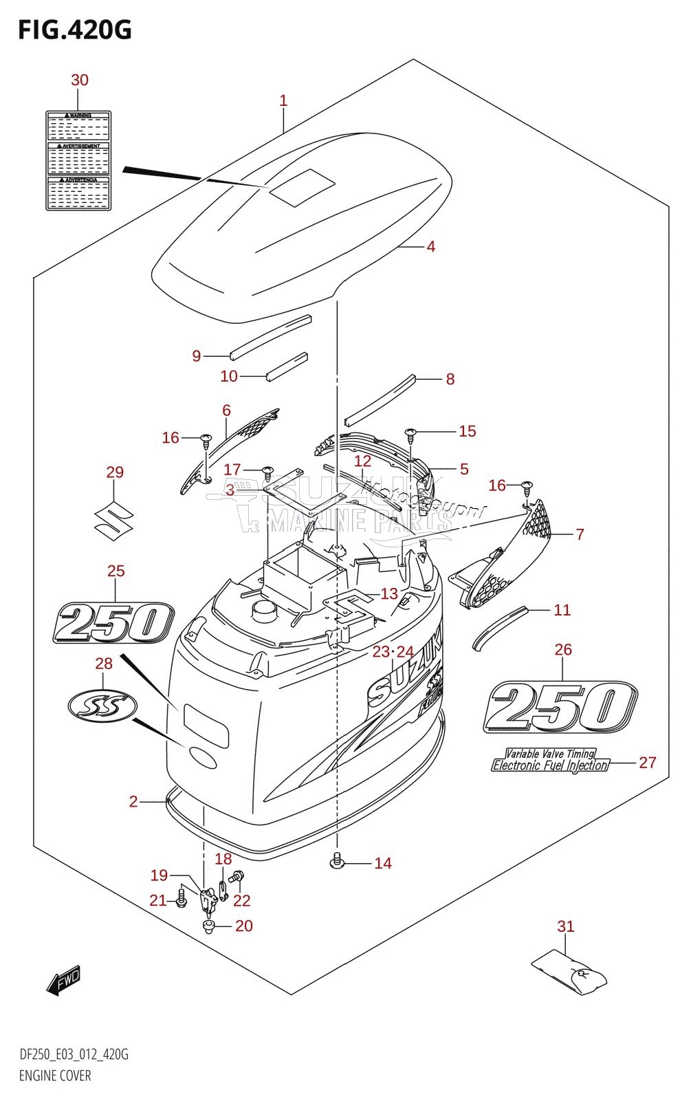 ENGINE COVER (DF250ST:E03)