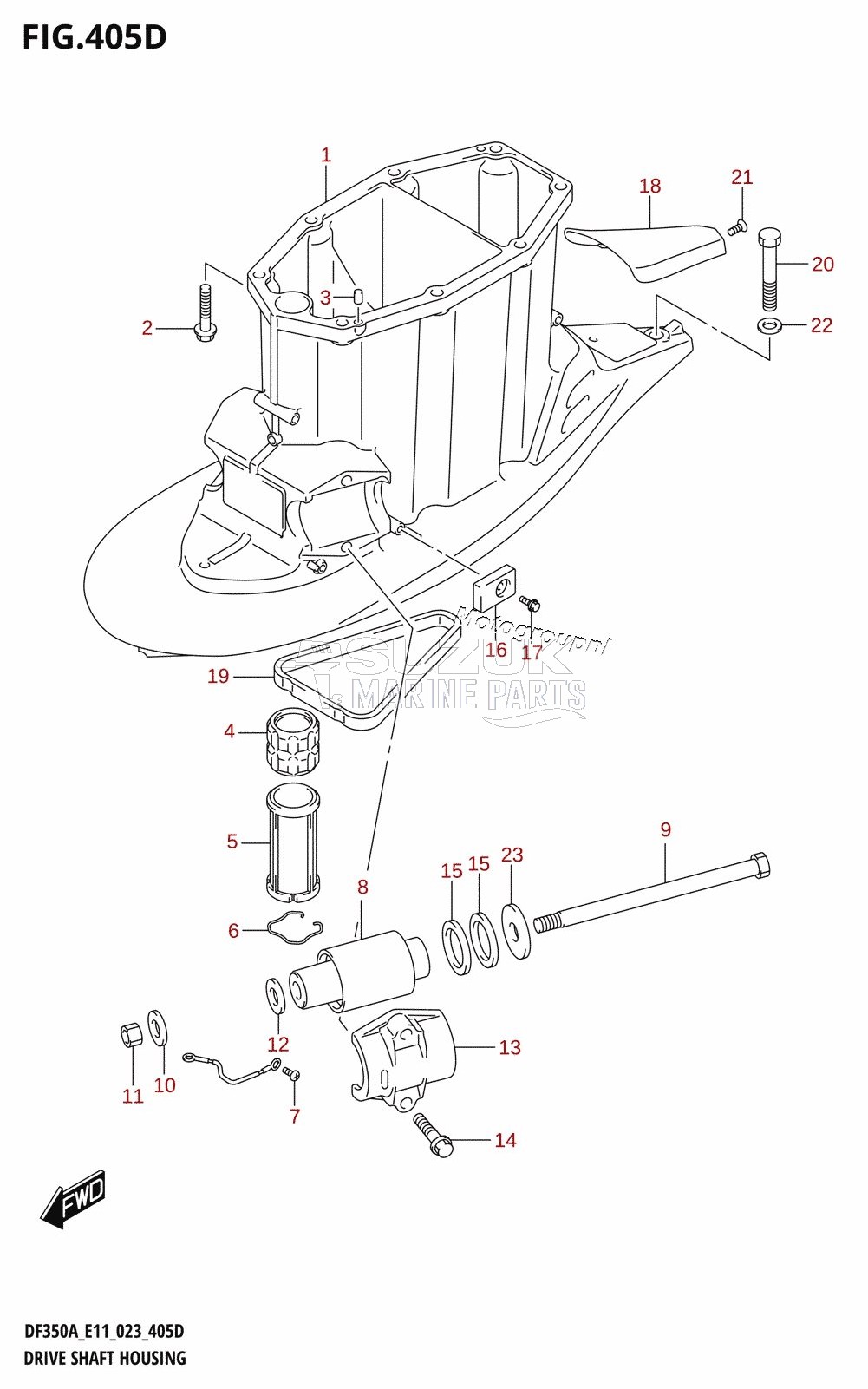 DRIVE SHAFT HOUSING ((DF350AMD,DF300BMD):X-TRANSOM)