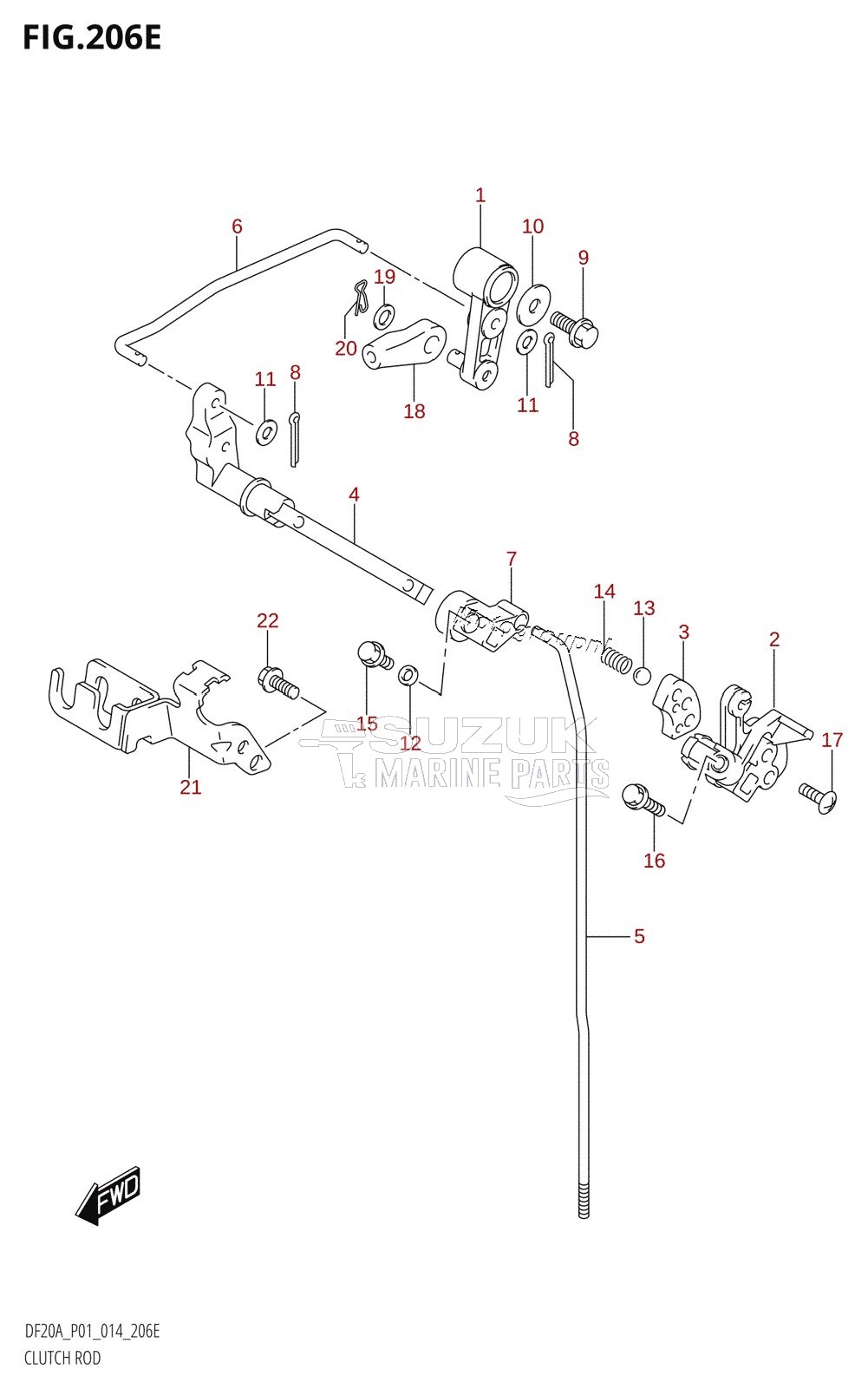 CLUTCH ROD (DF15AR:P01)