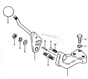 DT65 From 6501-2xxxx ()  1982 drawing CLUTCH LEVER (DT50M)