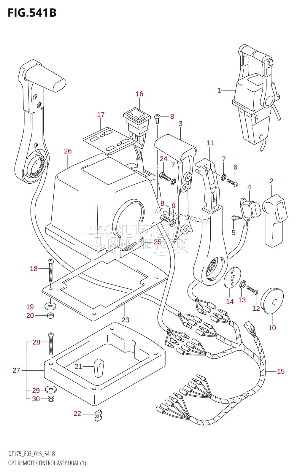 OPT:REMOTE CONTROL ASSY DUAL (1) (DF150Z:E03)