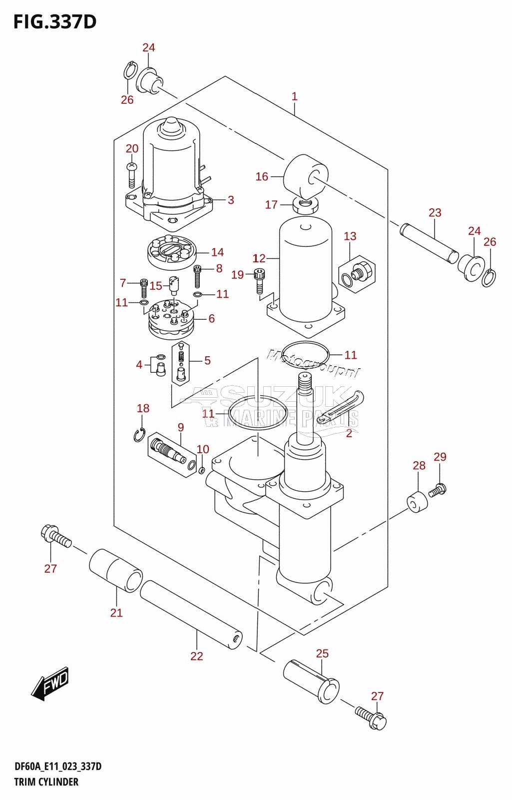 TRIM CYLINDER ((DF40AST,DF60A,DF60ATH):(022,023))