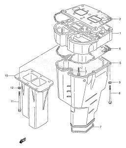 DT150 From 15003-651001 ()  1996 drawing EXHAUST MANIFOLD