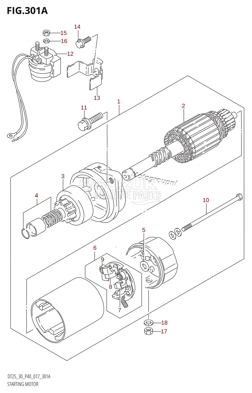 STARTING MOTOR (DT30:P40:E-STARTER)