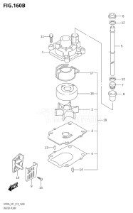 08002F-910001 (2019) 80hp E01 E40-Gen. Export 1 - Costa Rica (DF80A) DF80A drawing WATER PUMP (DF80A:E01)