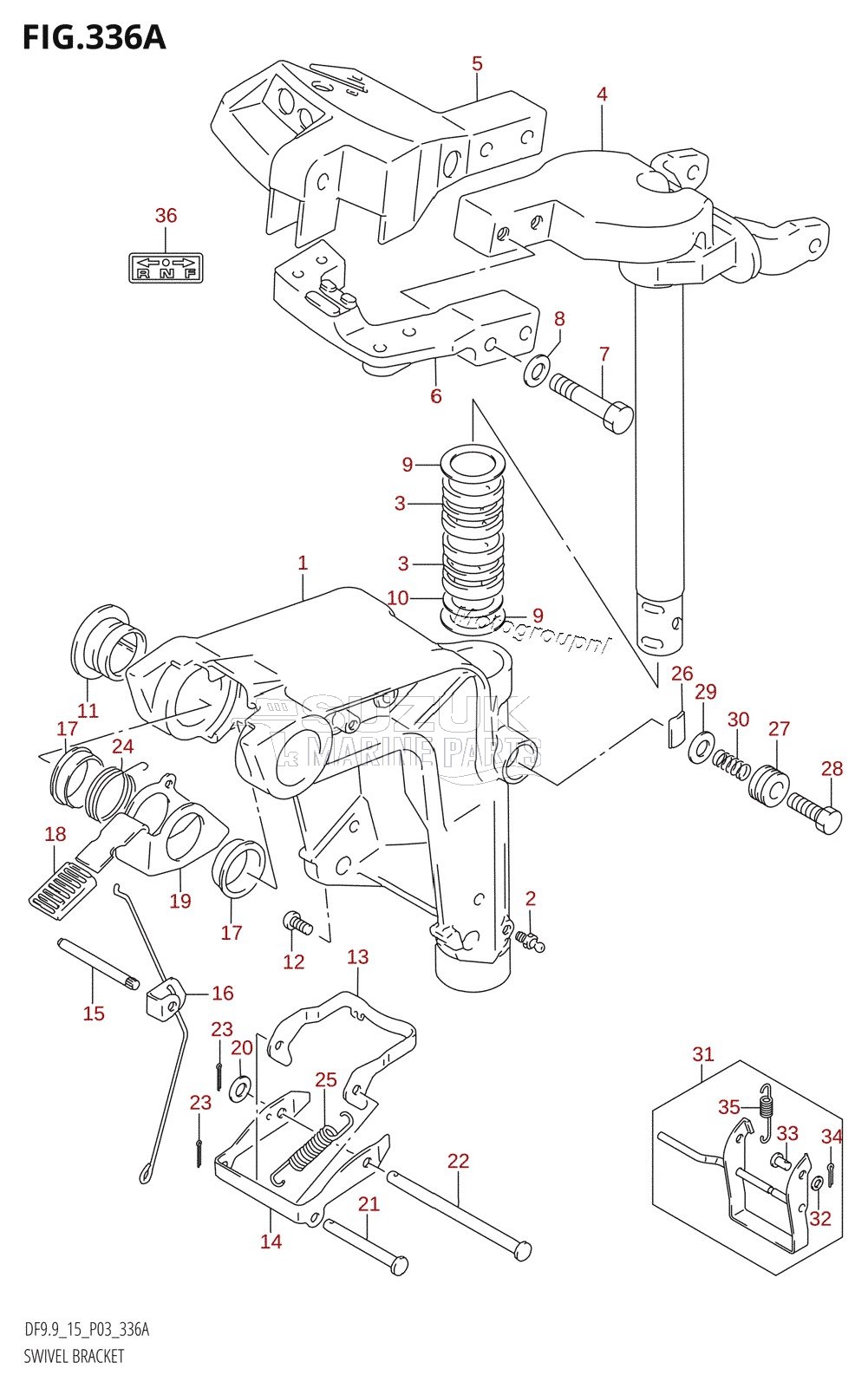 SWIVEL BRACKET ((DF9.9,DF9.9R,DF15):K4)