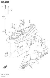 17502Z-510001 (2005) 175hp E01 E40-Gen. Export 1 - Costa Rica (DF175Z) DF175Z drawing GEAR CASE (DF175Z:E40)