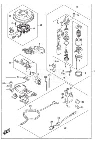 DF 9.9A drawing Starting Motor w/Manual Starter