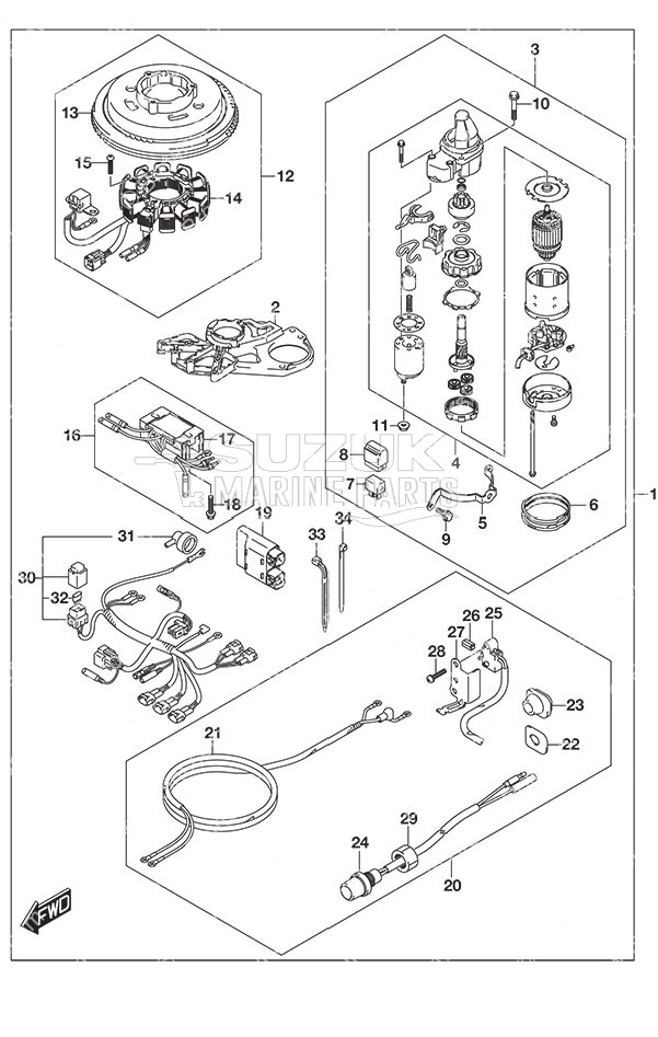 Starting Motor w/Manual Starter