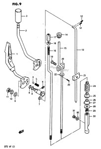 DT5 From 0501-551318 ()  1985 drawing CLUTCH LEVER