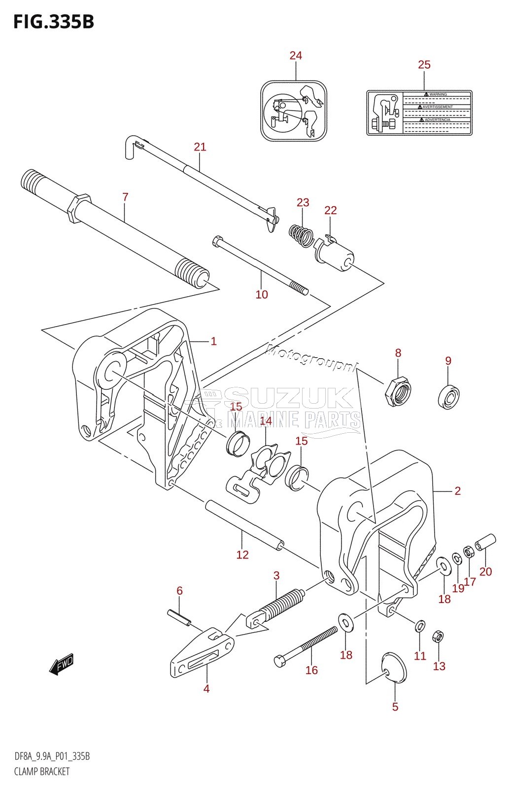 CLAMP BRACKET (DF8AR,DF9.9AR)