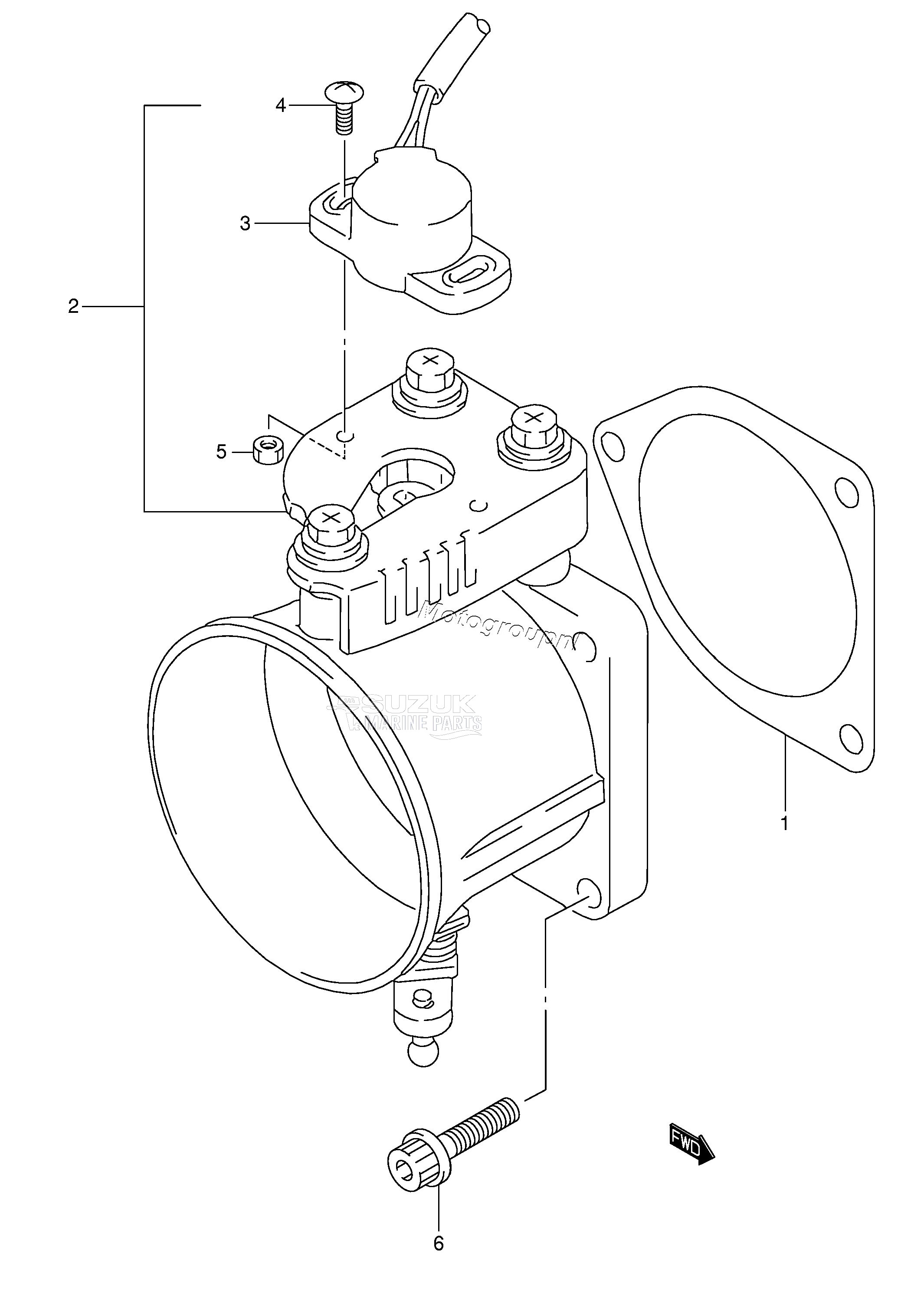 THROTTLE BODY (DT150(S) /​ 200)