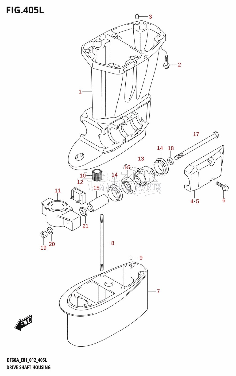 DRIVE SHAFT HOUSING (DF60ATH:E40)