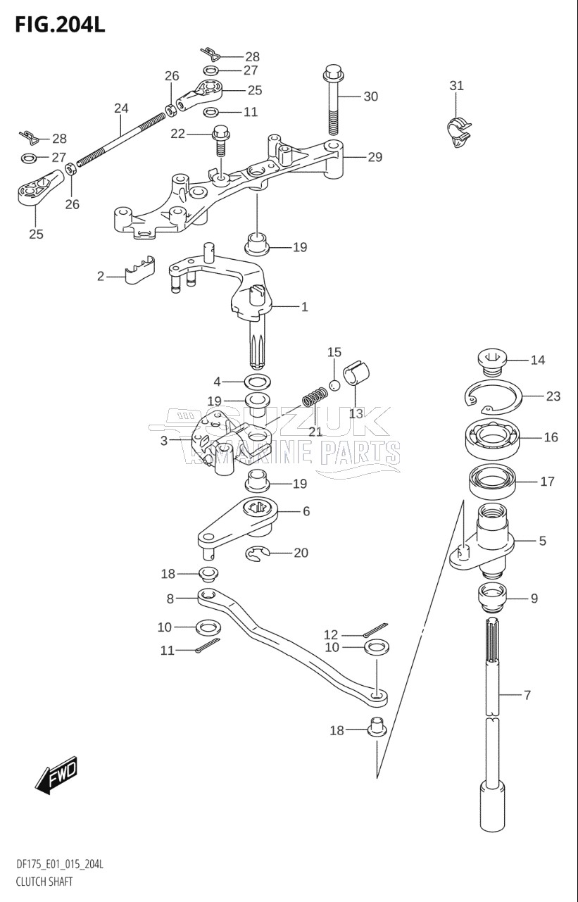 CLUTCH SHAFT (DF175TG:E01)