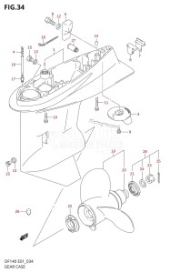 DF140 From 14001F-251001 (E01)  2002 drawing GEAR CASE