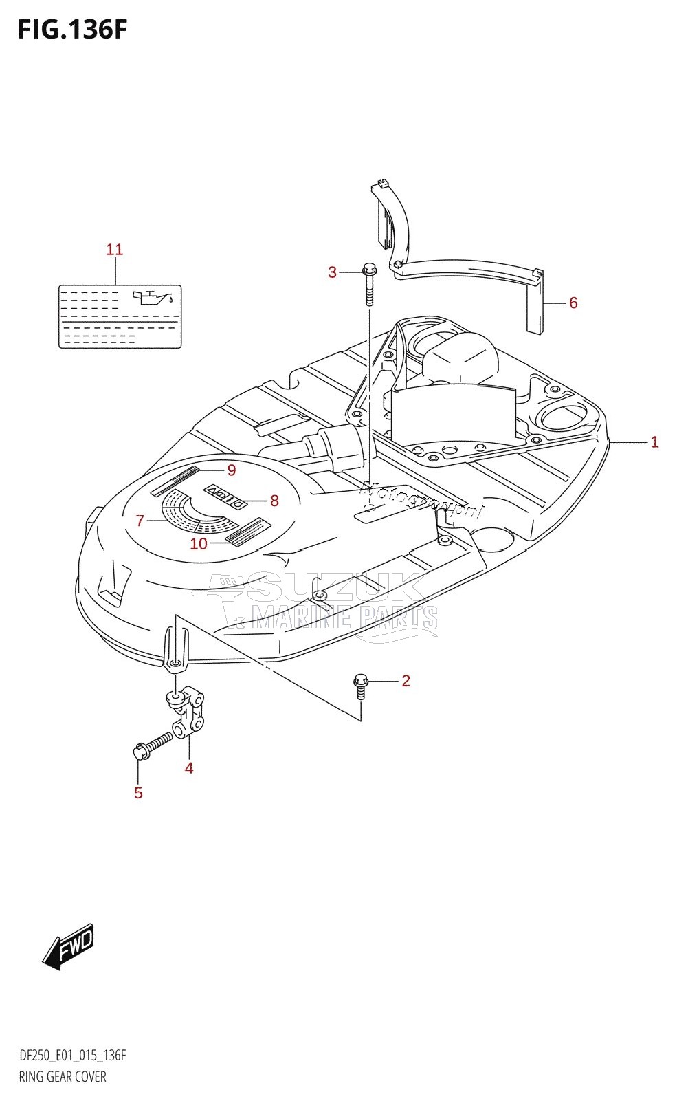 RING GEAR COVER (DF225T:E40)