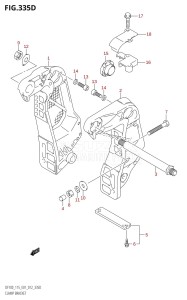 DF100 From 10002F-210001 (E01 E40)  2012 drawing CLAMP BRACKET (DF115T:E40)