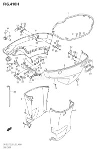 15002Z-210001 (2012) 150hp E01 E40-Gen. Export 1 - Costa Rica (DF150Z) DF150Z drawing SIDE COVER (DF175Z:E40)