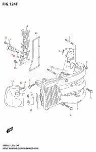 DF40A From 04003F-140001 (E01 E11)  2021 drawing INTAKE MANIFOLD /​ SILENCER /​ EXHAUST COVER ((DF50A,DF50ATH,DF50AVT,DF50AVTH):(022,023))