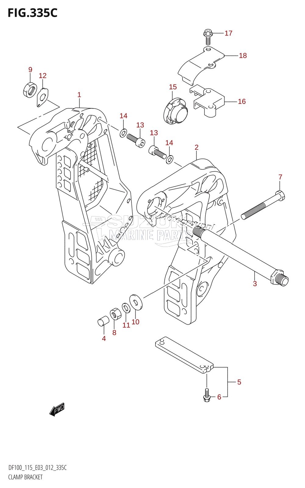 CLAMP BRACKET (DF115Z:E03)