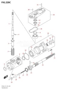 04003F-040001 (2020) 40hp E01-Gen. Export 1 (DF40A  DF40AQH  DF40ATH) DF40A drawing TRANSMISSION (DF40AST:E34)