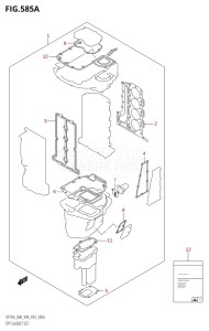 09003F-110001 (2011) 90hp E03-USA (DF90AT) DF90A drawing OPT:GASKET SET