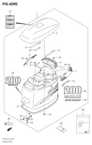 DF225Z From 22501Z-880001 (E01 E40)  2008 drawing ENGINE COVER ((DF200WT,DF200WZ):(K5,K6,K7,K8,K9))