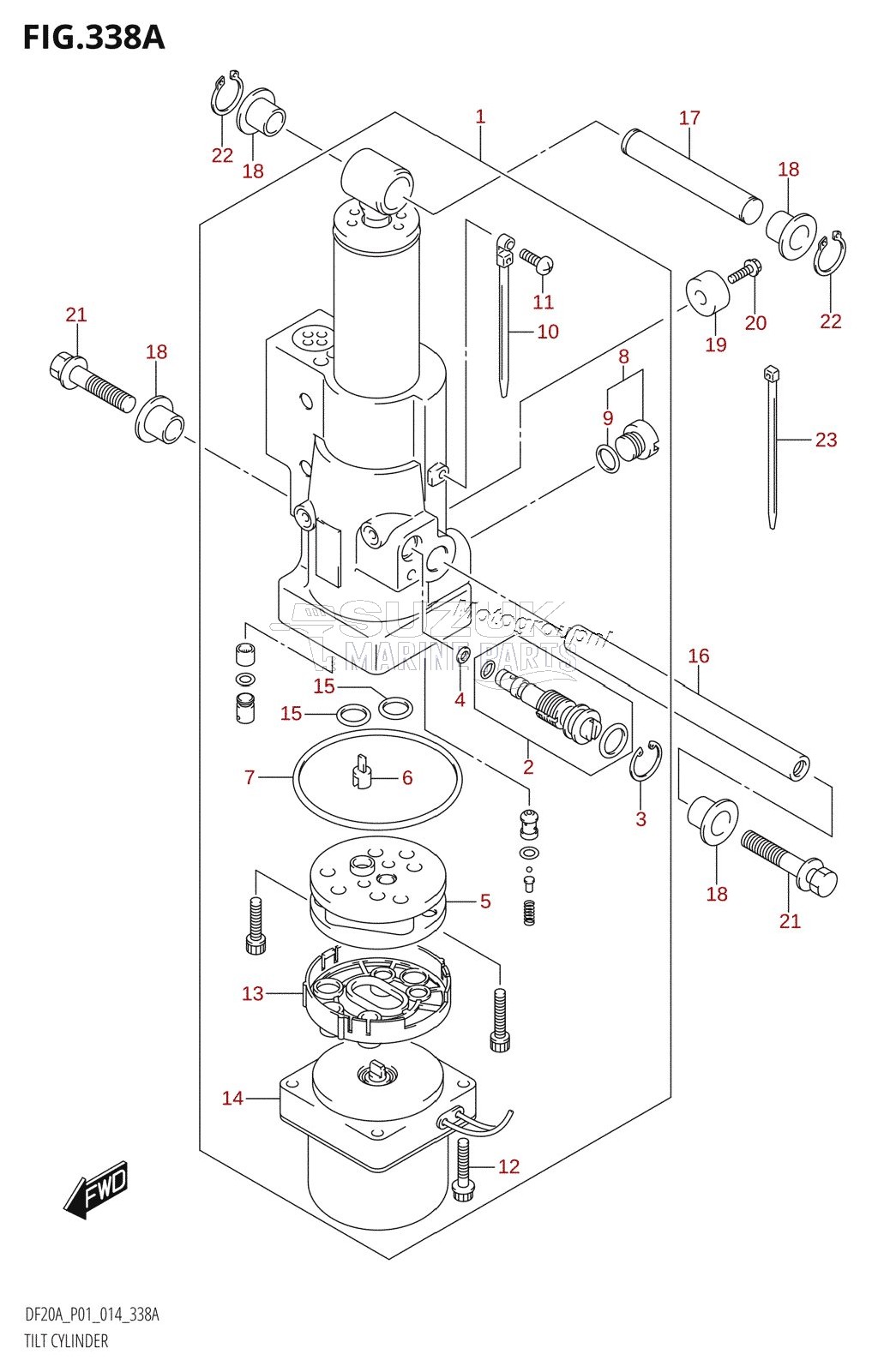 TILT CYLINDER (DF9.9BT:P01)