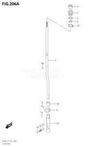 06003F-240001 (2022) 60hp E11 E40-Gen. Export 1-and 2 (DF60AVT  DF60AVT  DF60AVTH  DF60AVTH) DF60A drawing CLUTCH ROD (SEE NOTE)