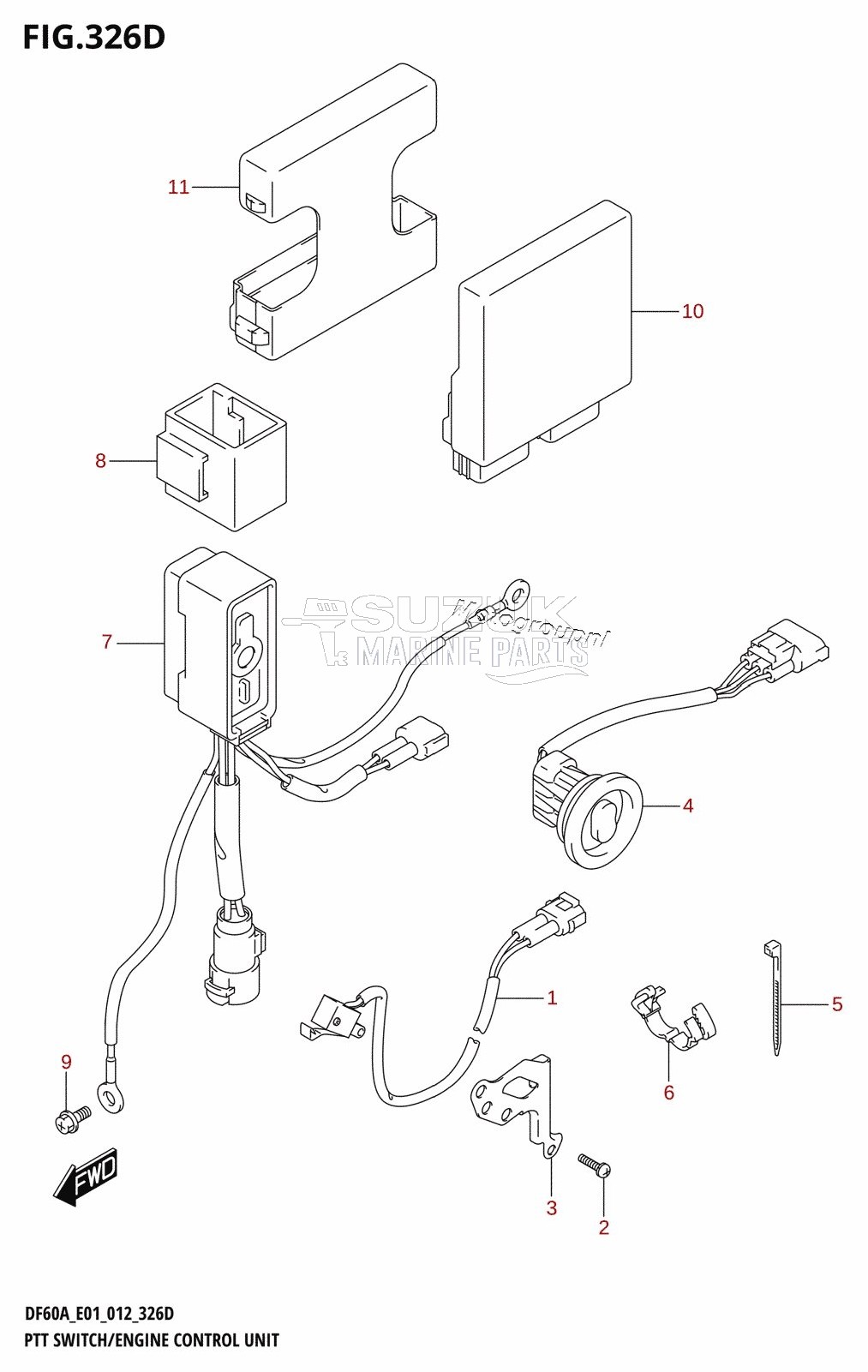 PTT SWITCH /​ ENGINE CONTROL UNIT (DF50A:E01)