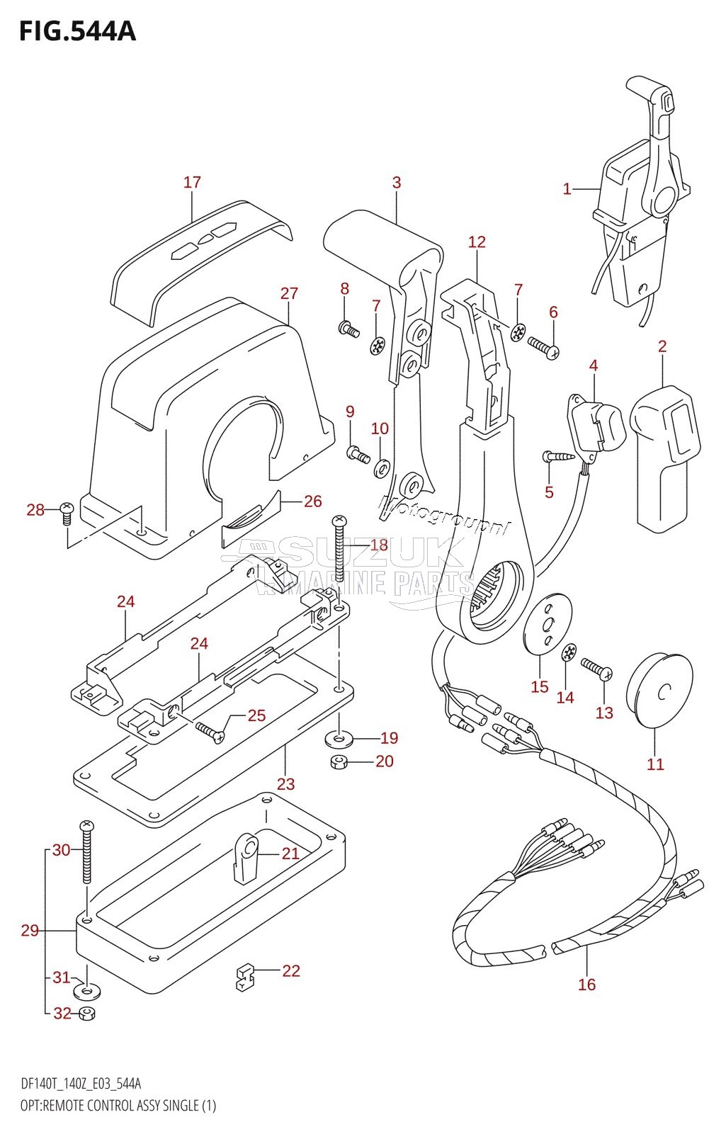 OPT:REMOTE CONTROL ASSY SINGLE (1) (K5,K6,K7,K8,K9,K10,011)