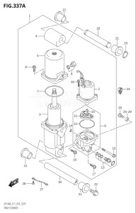 10003F-810001 (2018) 100hp E11-Gen. Export 2 (DF100AT) DF100A drawing TRIM CYLINDER (DF100AT,DF115AT:E11,DF115AZ:E11)