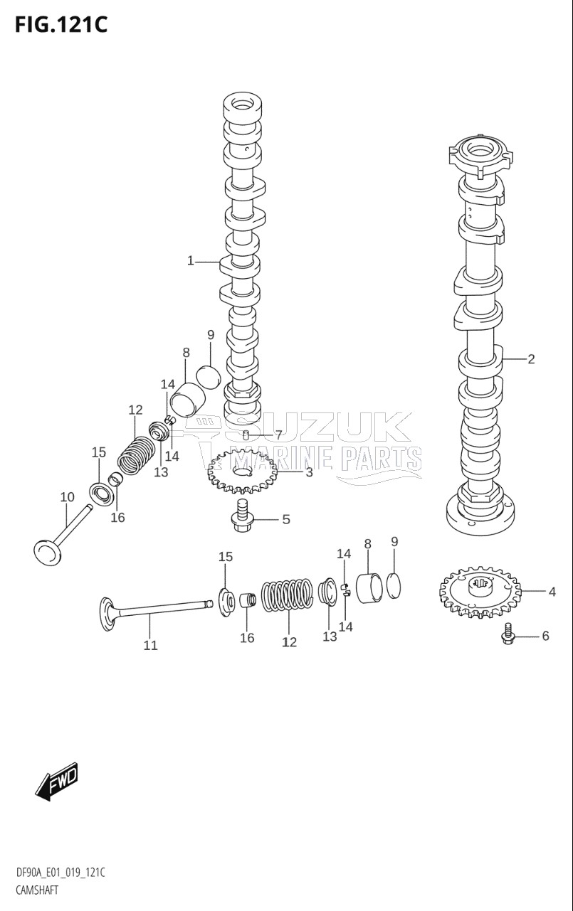 CAMSHAFT (DF90A,DF90ATH,DF100B)