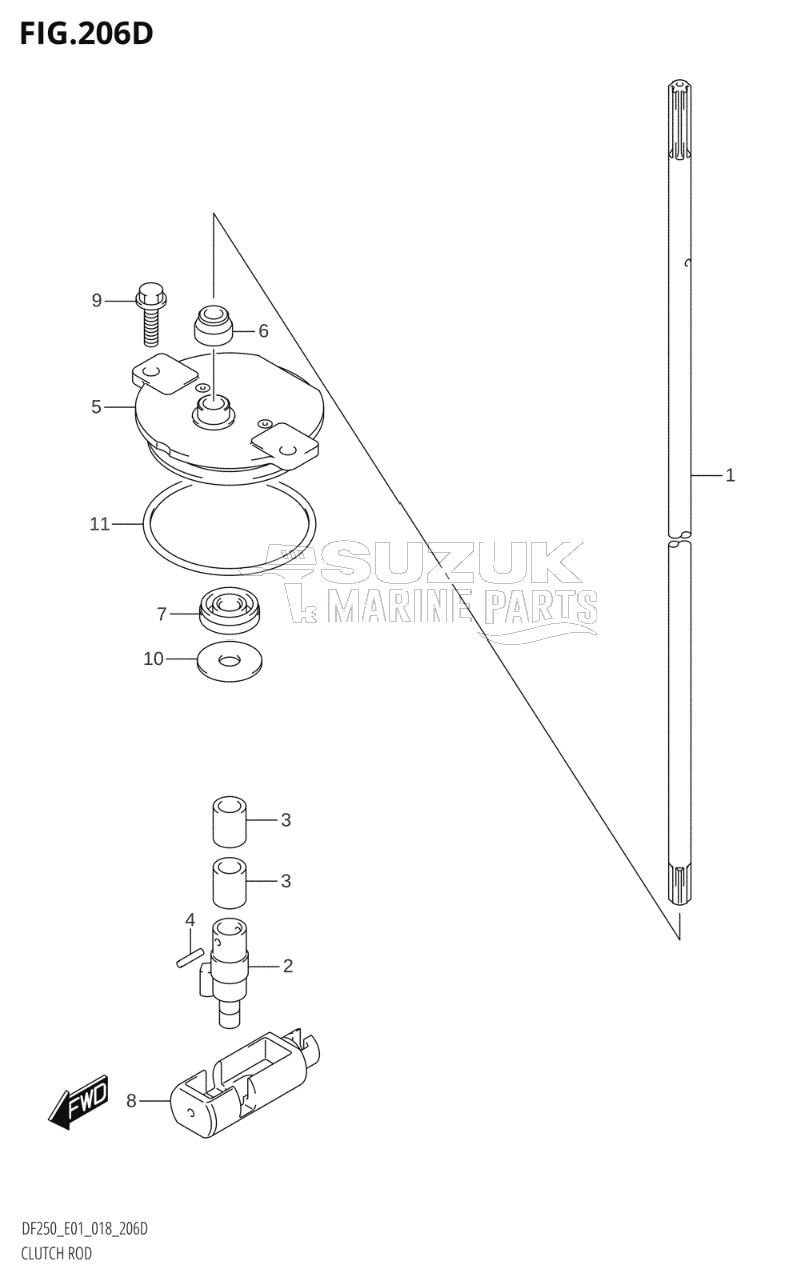 CLUTCH ROD (DF225T,DF250T)