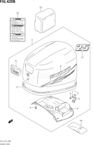 02503F-110001 (2011) 25hp E03-USA (DF25  DF25R) DF25 drawing ENGINE COVER (K10,011)