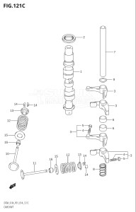 00994F-910001 (2019) 9.9hp P01-Gen. Export 1 (DF9.9A  DF9.9AR) DF9.9A drawing CAMSHAFT (DF9.9A:P01)