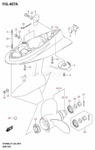 DF115BG From 11505F-440001 (E11 - E40)  2024 drawing GEAR CASE ((DF115BG,DF140BG):E11)