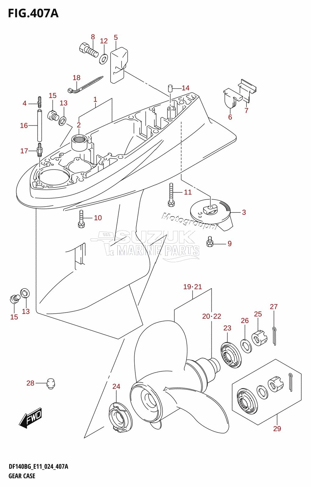 GEAR CASE ((DF115BG,DF140BG):E11)