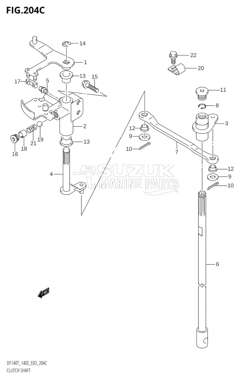 CLUTCH SHAFT (K6,K7,K8,K9,K10,011)