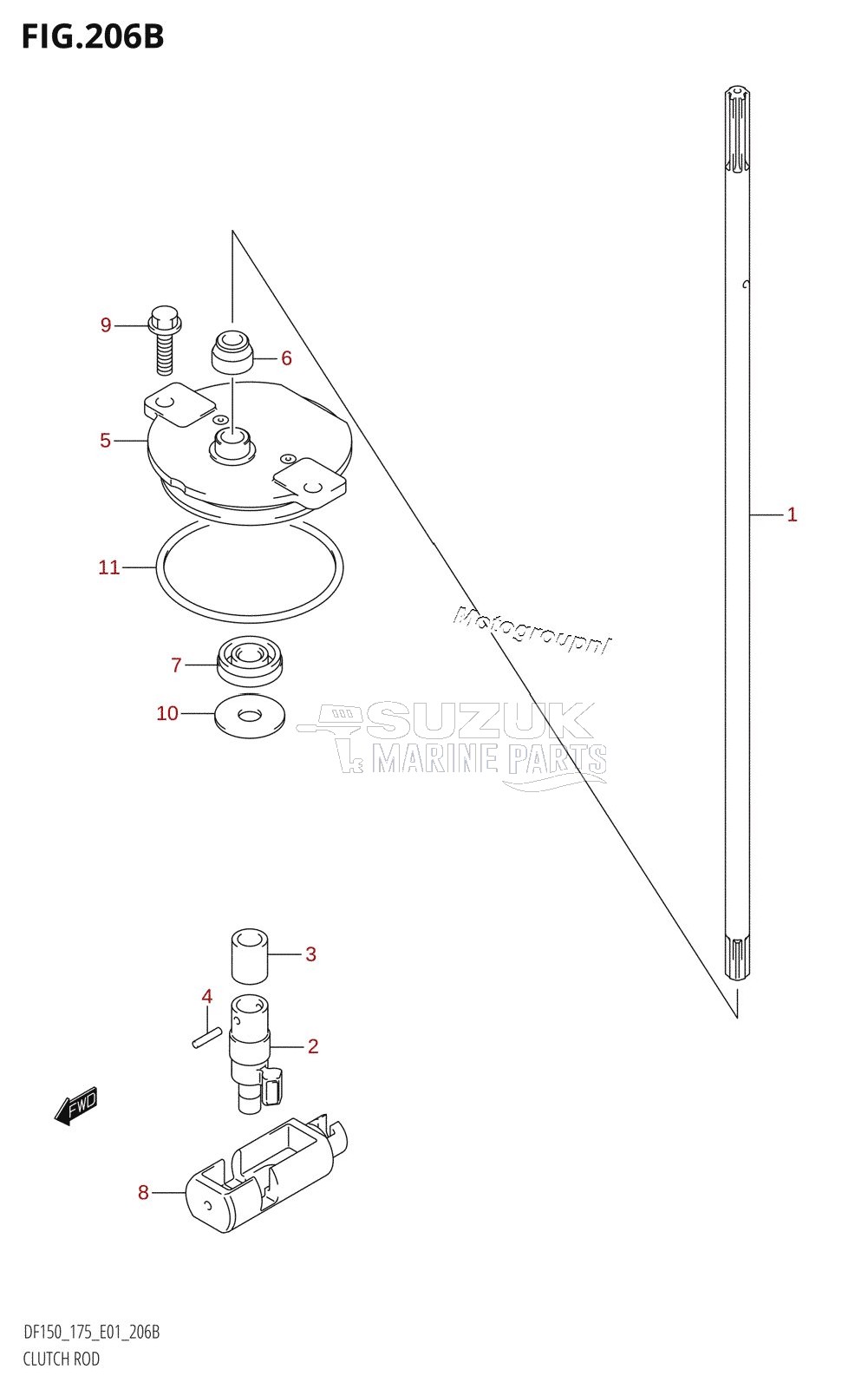 CLUTCH ROD (DF150Z,DF175Z)