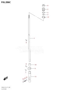 06003F-710001 (2017) 60hp E01 E40-Gen. Export 1 - Costa Rica (DF60AVT  DF60AVTH) DF60A drawing CLUTCH ROD (DF40ATH:E01)