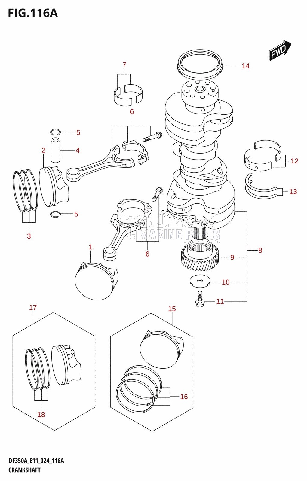 CRANKSHAFT (DF350A,DF350AMD)