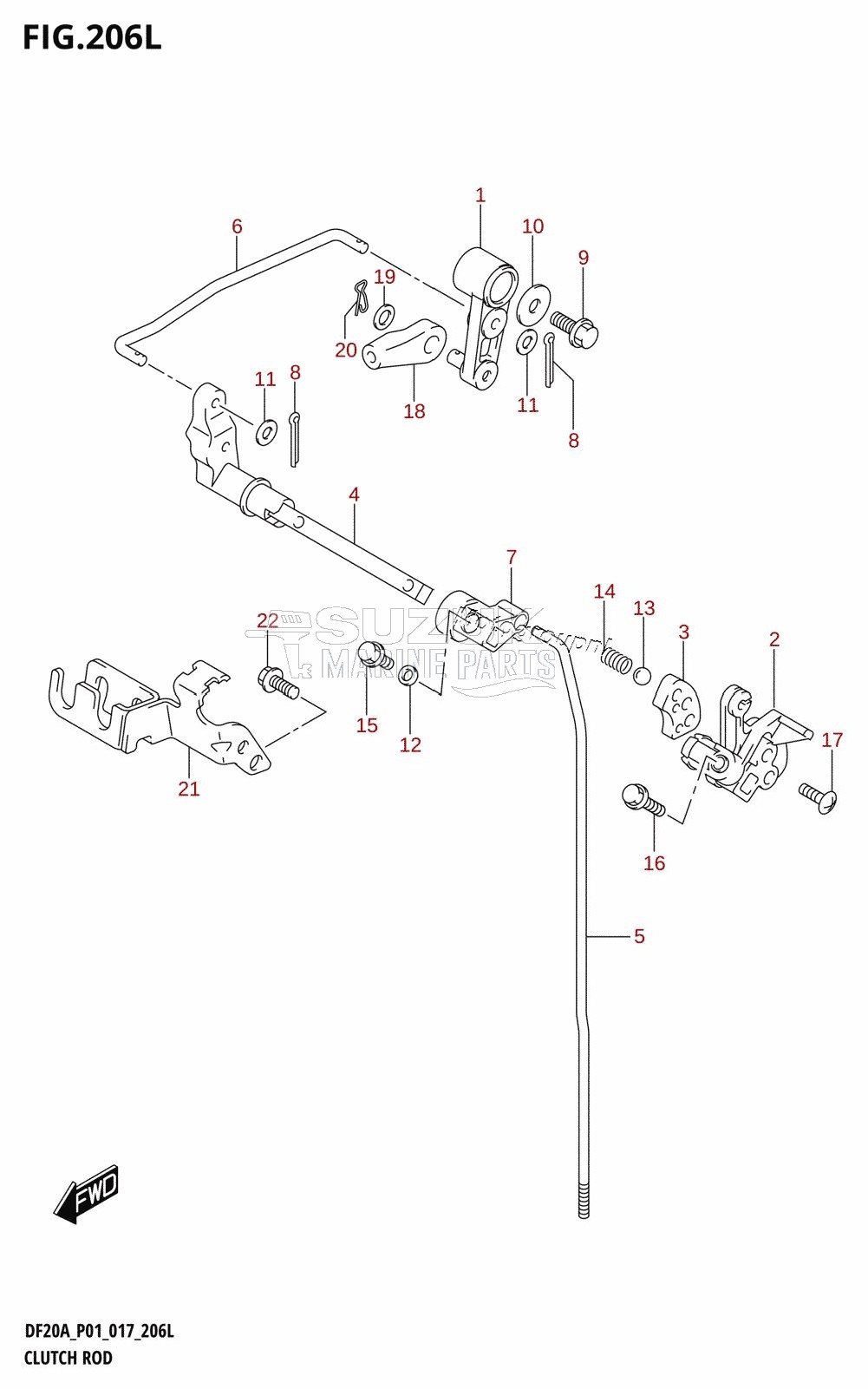 CLUTCH ROD (DF20AT:P01)