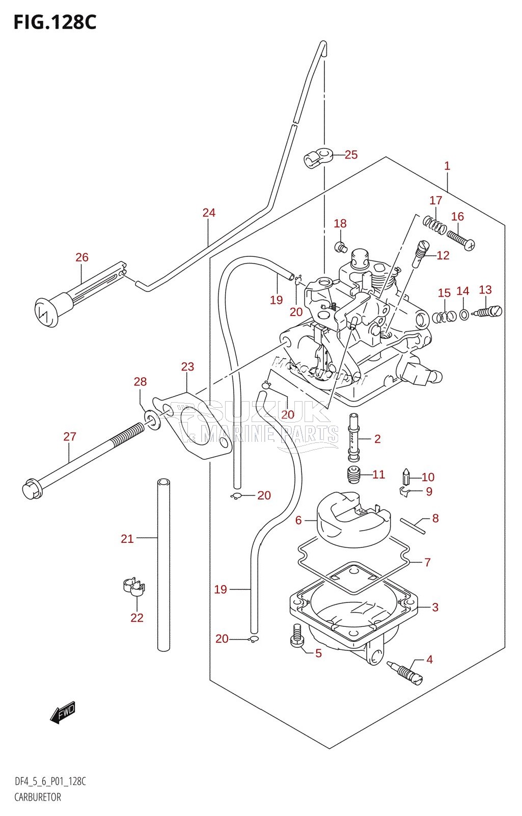 CARBURETOR ((DF4,DF5):(K5,K6,K7,K8,K9,K10,011),DF6:(K4,K5,K6,K7,K8,K9,K10,011))