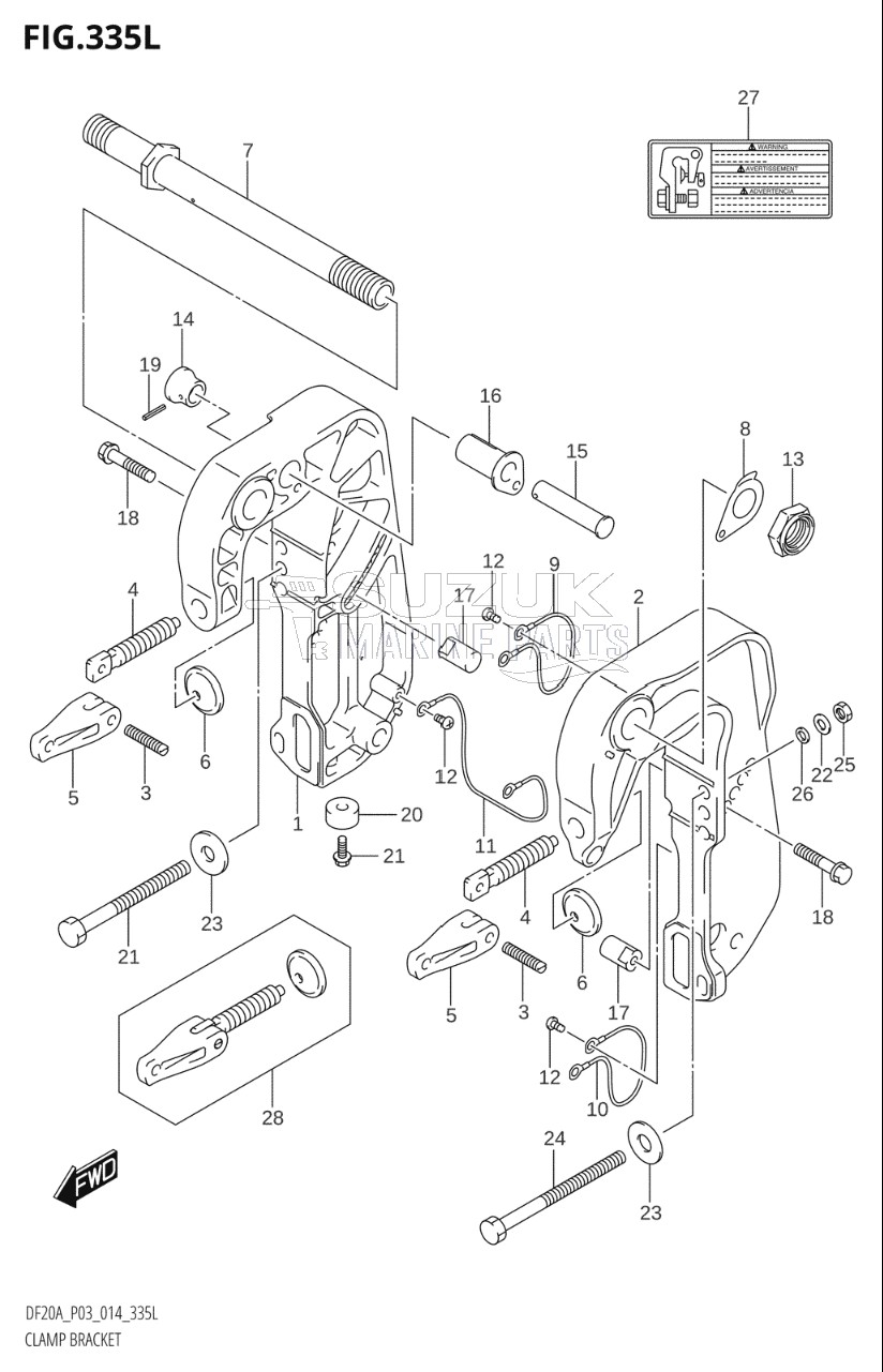 CLAMP BRACKET (DF20ATH:P03)