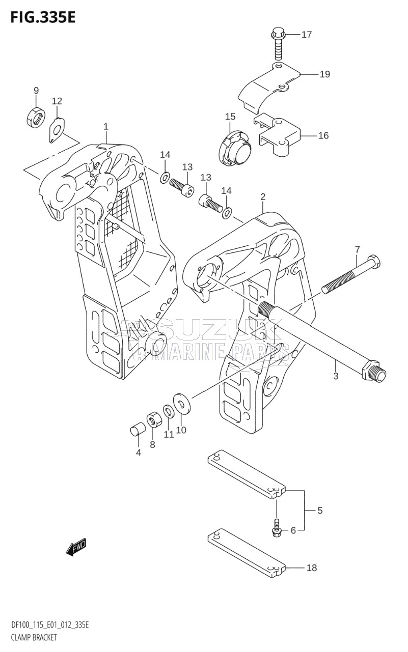 CLAMP BRACKET (DF115Z:E01)