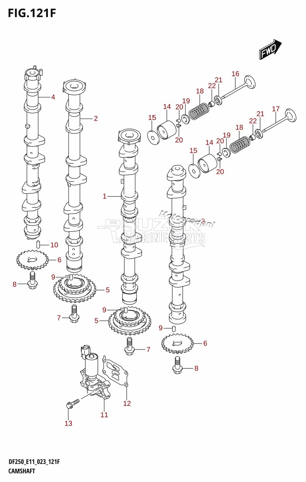 CAMSHAFT ((DF250T,DF250Z):(022,023))